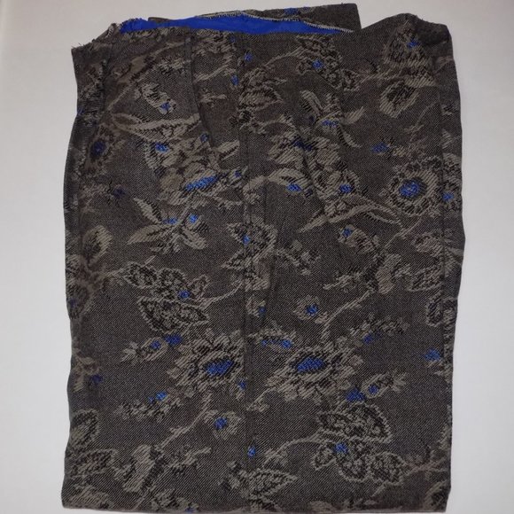 AURA Ladies Vintage Wool Blend Suit Women's Size 10/12? Black Blue Paisley Print - Picture 8 of 9